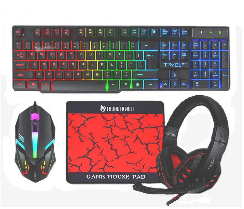 T-Wolf TF800 4-in-1 RGB Gaming Combo|Keyboard,Mouse,Gaming Headset.Mousepad